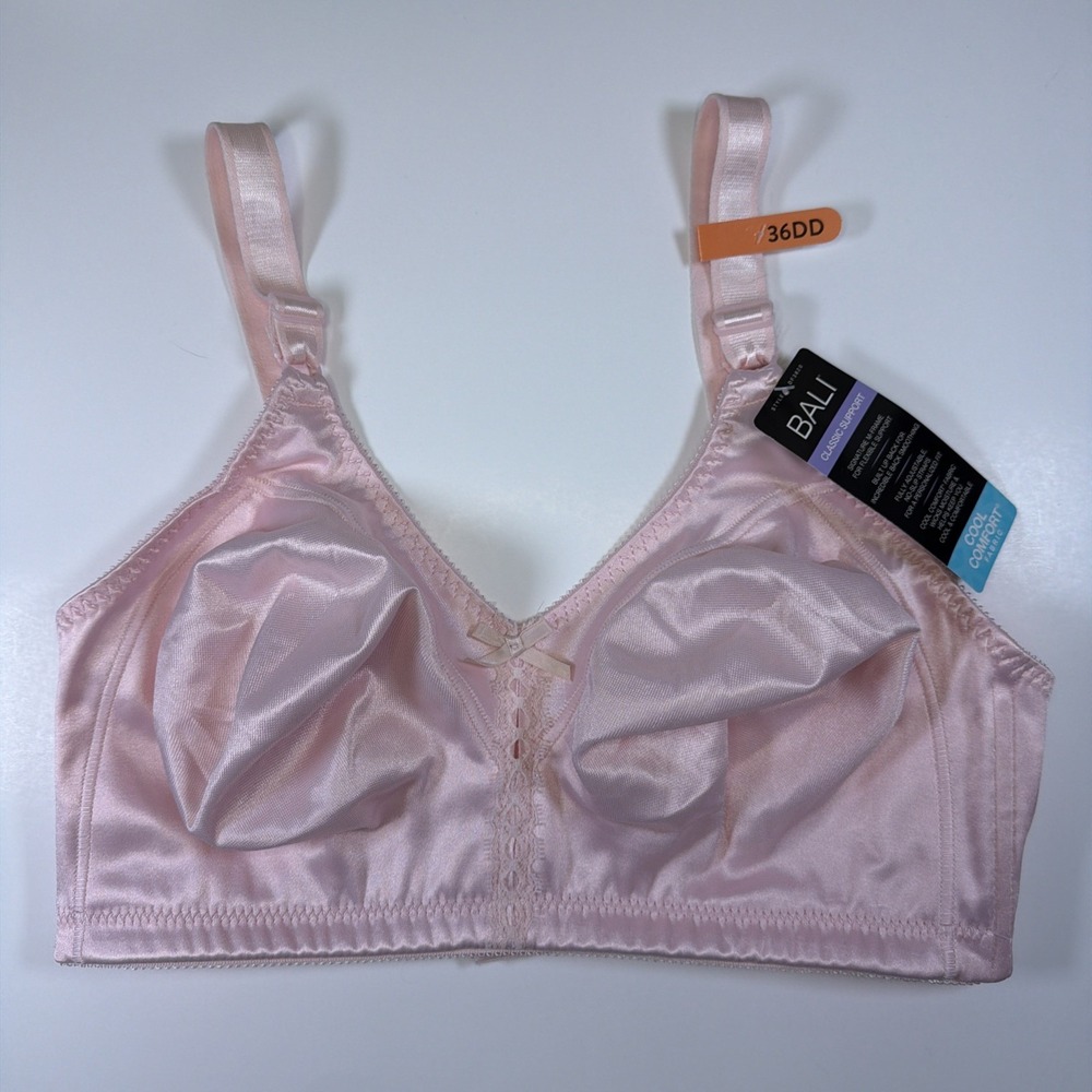 Bali Women's Double Support Classic Wire Free Bra Size 36DD Pink DF3820 New